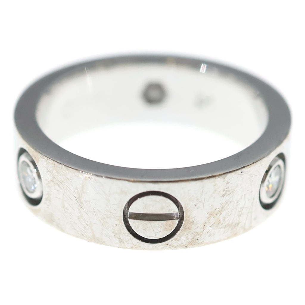Cartier(カルティエ) ラブ リング ハーフ ダイヤモンド 3P ホワイトゴールド 750WG #50 レディース