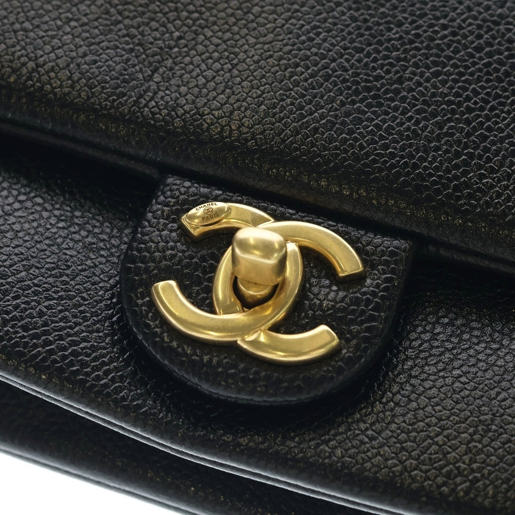 CHANEL(シャネル) チェーンショルダーバッグ ブラック キャビアスキン 