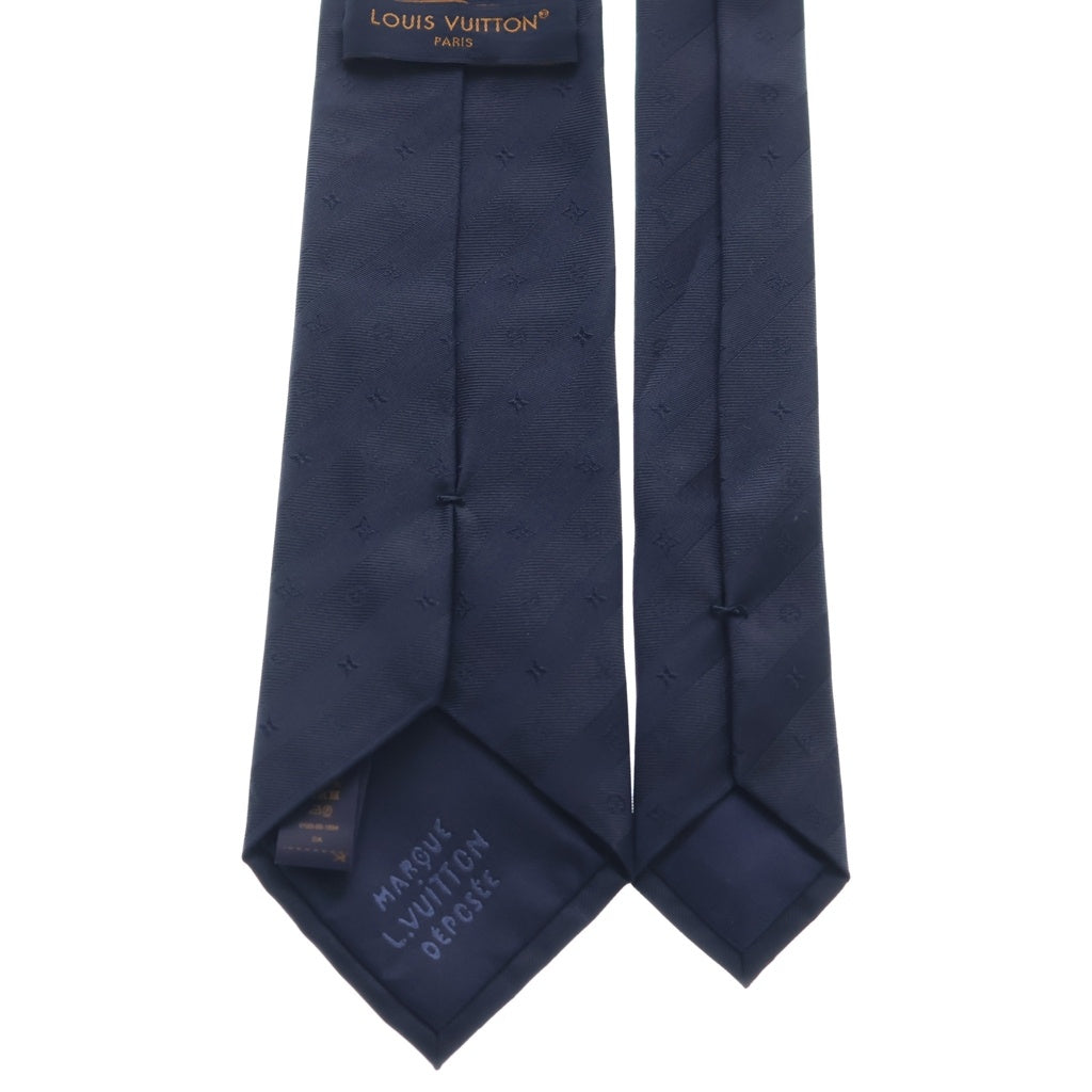 LOUIS VUITTON(ルイヴィトン) モノグラム ストライプ シルク ネクタイ ネイビー M96924 レディース