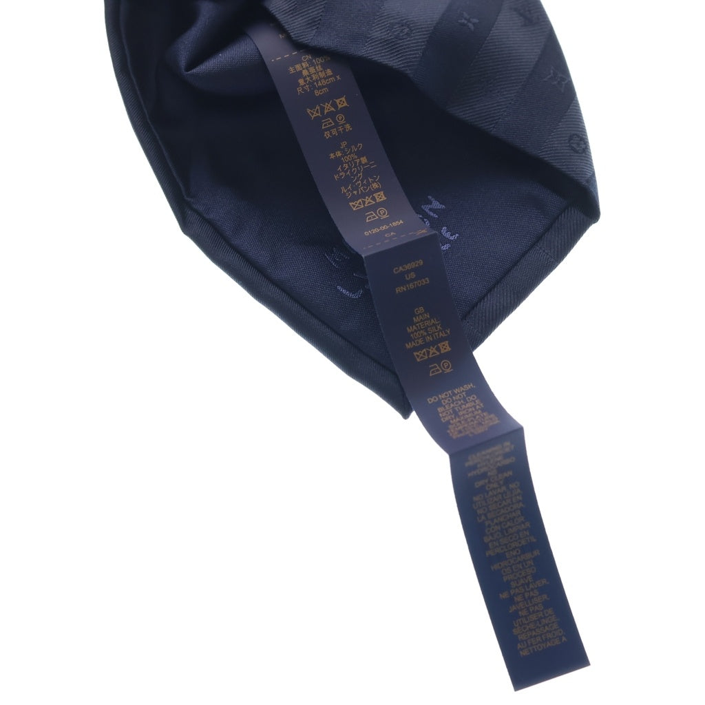 LOUIS VUITTON(ルイヴィトン) モノグラム ストライプ シルク ネクタイ ネイビー M96924 レディース