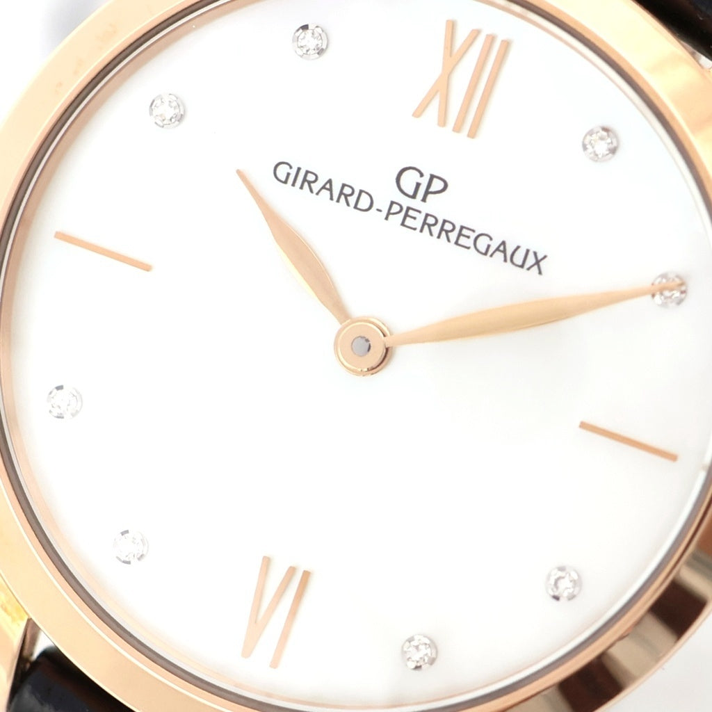 GIRARD PERREGAUX(ジラールペルゴ) 1966 ホワイトシェル文字盤 PG×レザー/AT ピンクゴールド オートマ 自動巻き 腕時計 49528-52-771-0