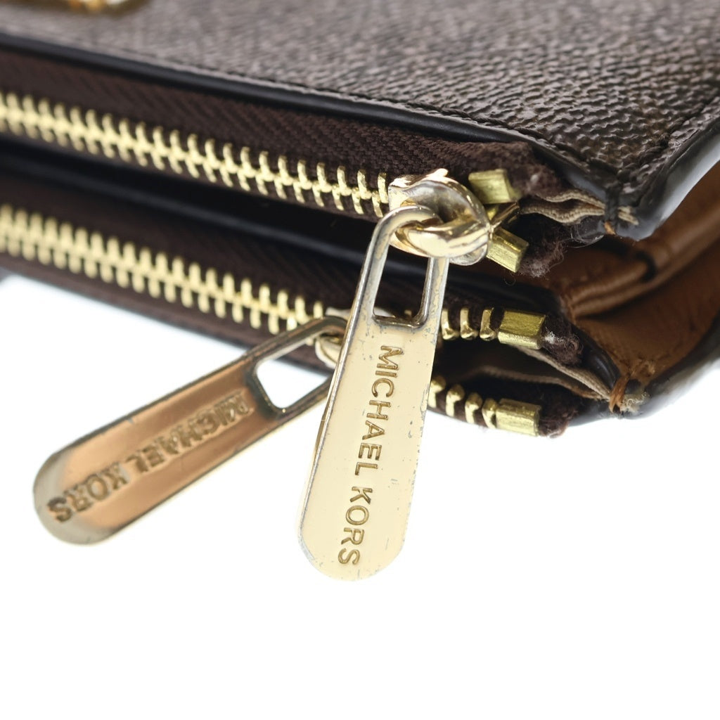 MICHAEL KORS(マイケルコース) レザー 二つ折り財布 ジッピーウォレット ブラウン レディース