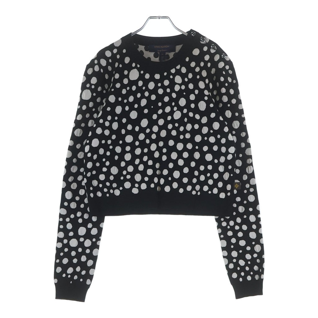 LOUIS VUITTON(ルイヴィトン) インフィニティ ドットクロップドプルオーバー ブラック×ホワイト コットン #XL RW231J YB6 FOKL23 レディース