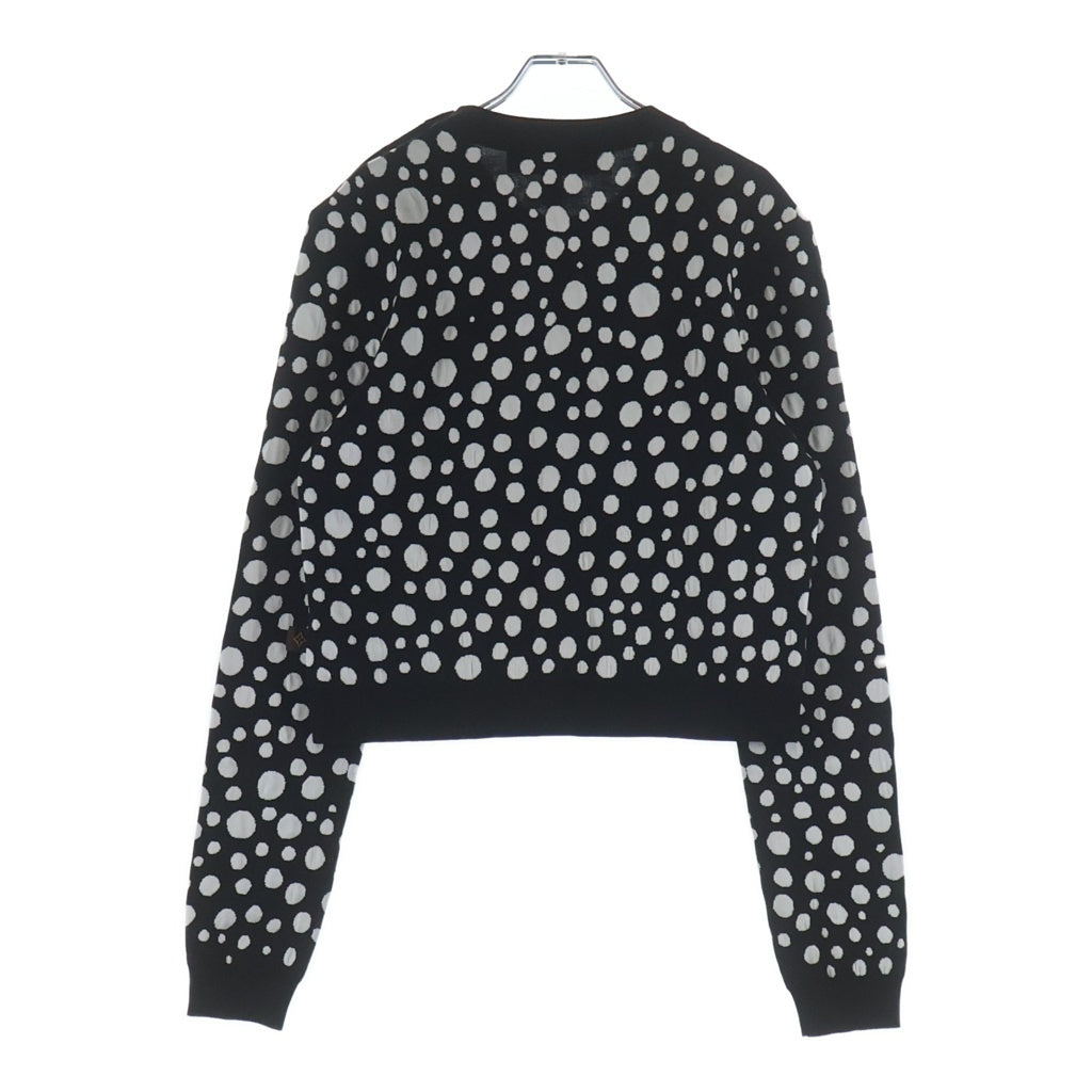LOUIS VUITTON(ルイヴィトン) インフィニティ ドットクロップドプルオーバー ブラック×ホワイト コットン #XL RW231J YB6 FOKL23 レディース