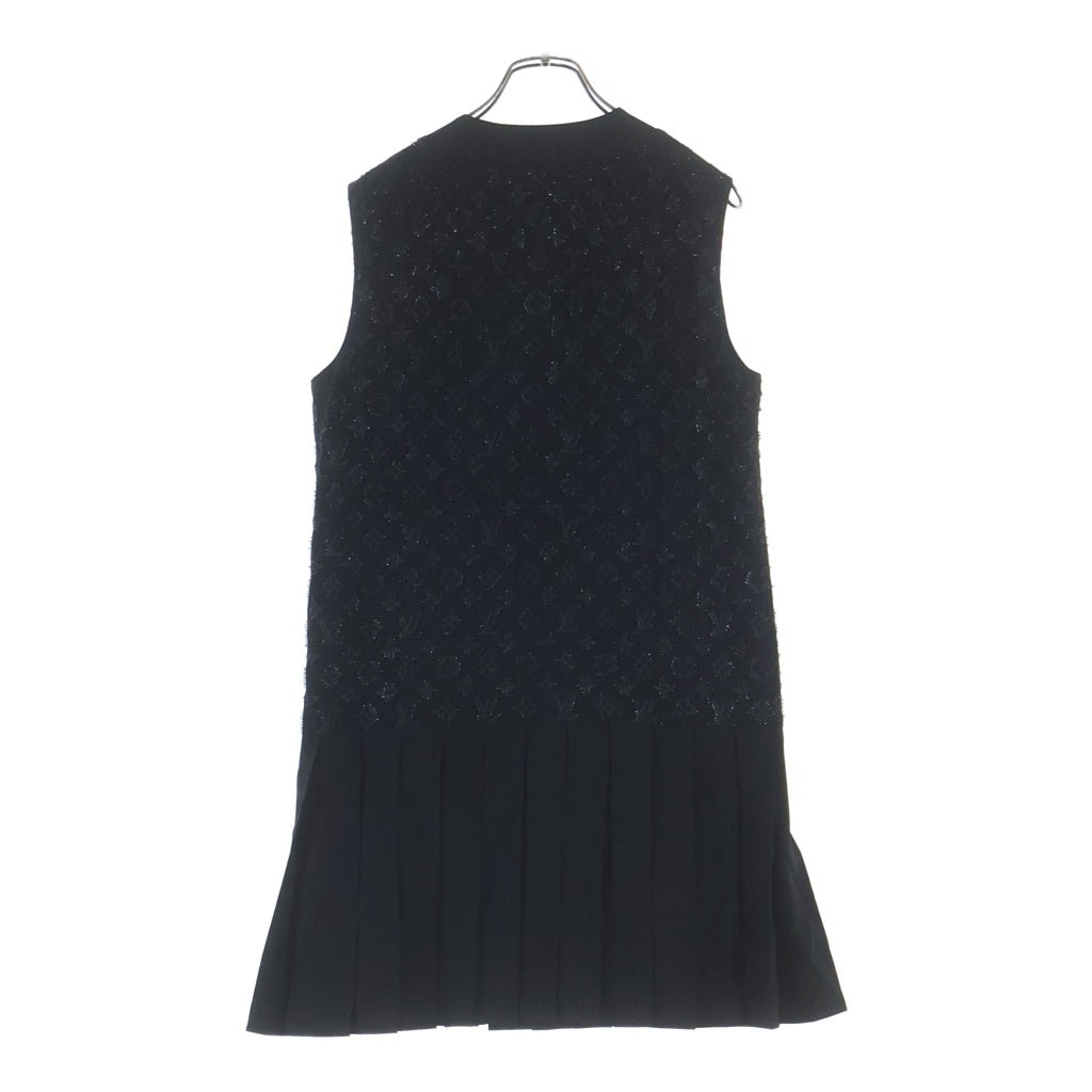 LOUIS VUITTON(ルイヴィトン) モノグラム ノースリーブシルクワンピース ブラック #36 RW202W XGR FJDR37 レディース