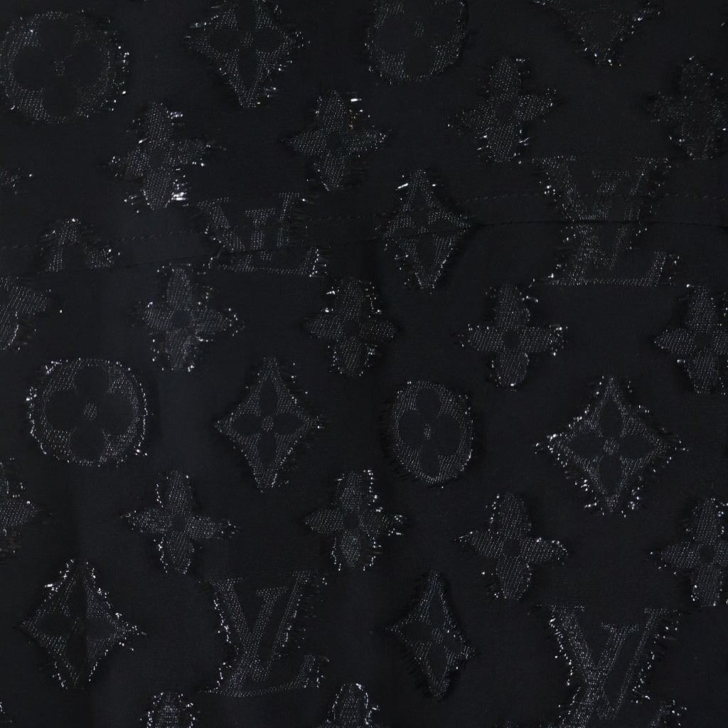 LOUIS VUITTON(ルイヴィトン) モノグラム ノースリーブシルクワンピース ブラック #36 RW202W XGR FJDR37 レディース