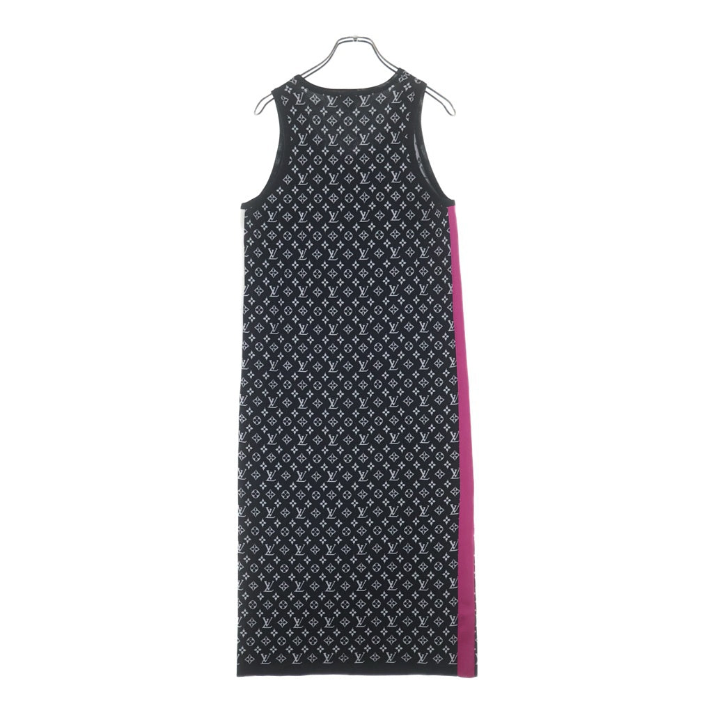 LOUIS VUITTON(ルイヴィトン) モノグラム ノースリーブ ニットワンピース ブラック×ホワイト #S RW222J N87 FNKD05 レディース