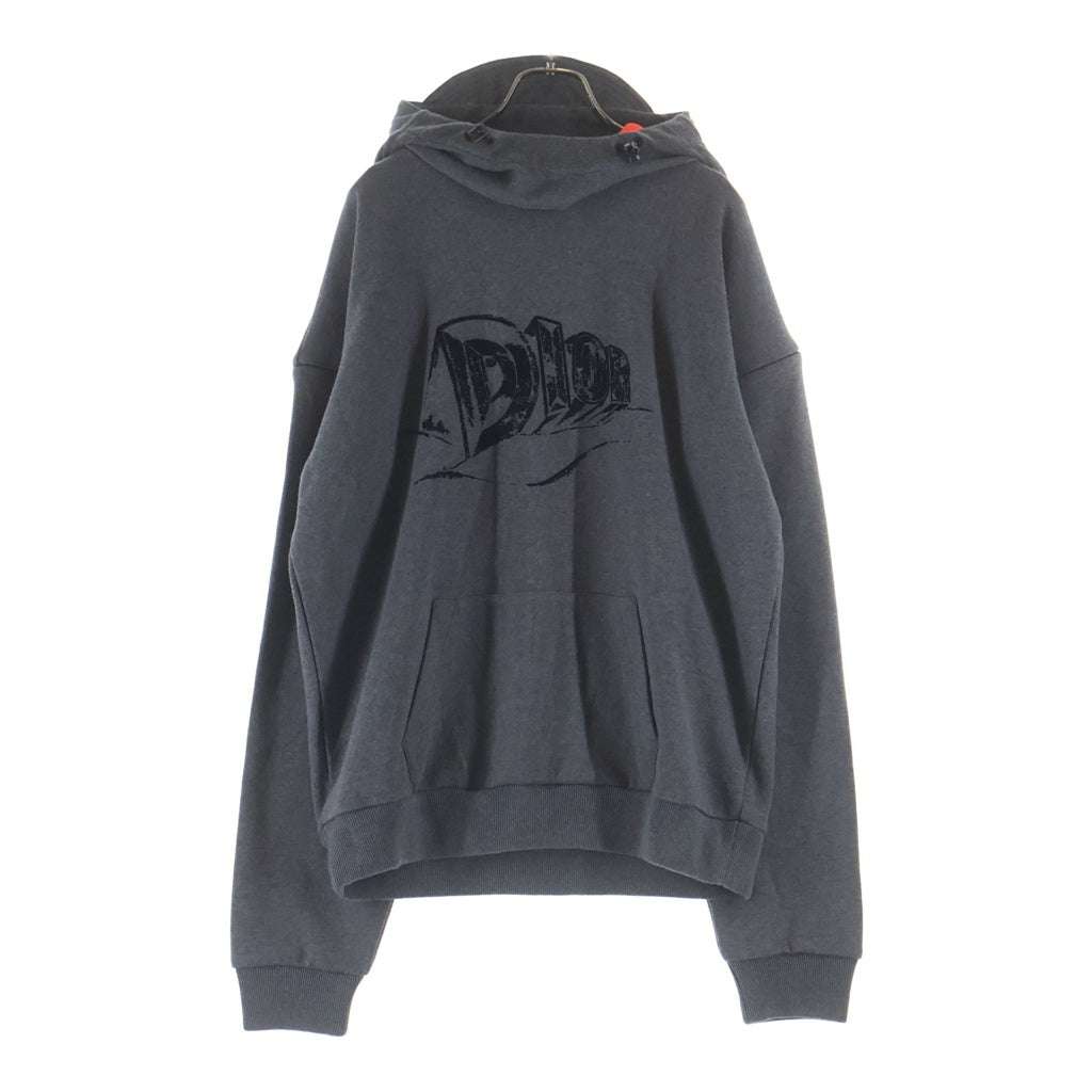 DIOR(ディオール) ロゴプリント コットンプルオーバーパーカー グレー #M 393J633A0850 レディース