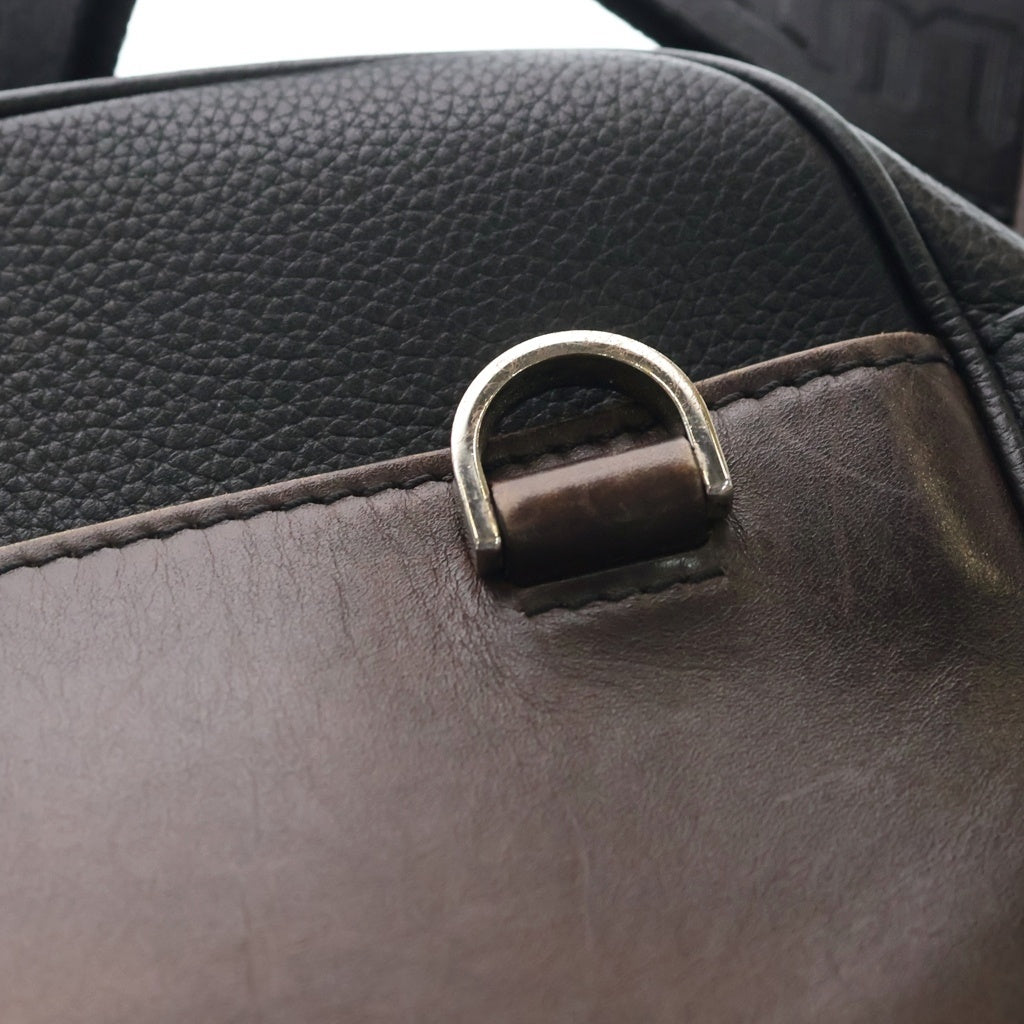 Berluti(ベルルッティ) カリグラフィ クラッチ コントラスト レザー ショルダーバッグ ブラウン レディース