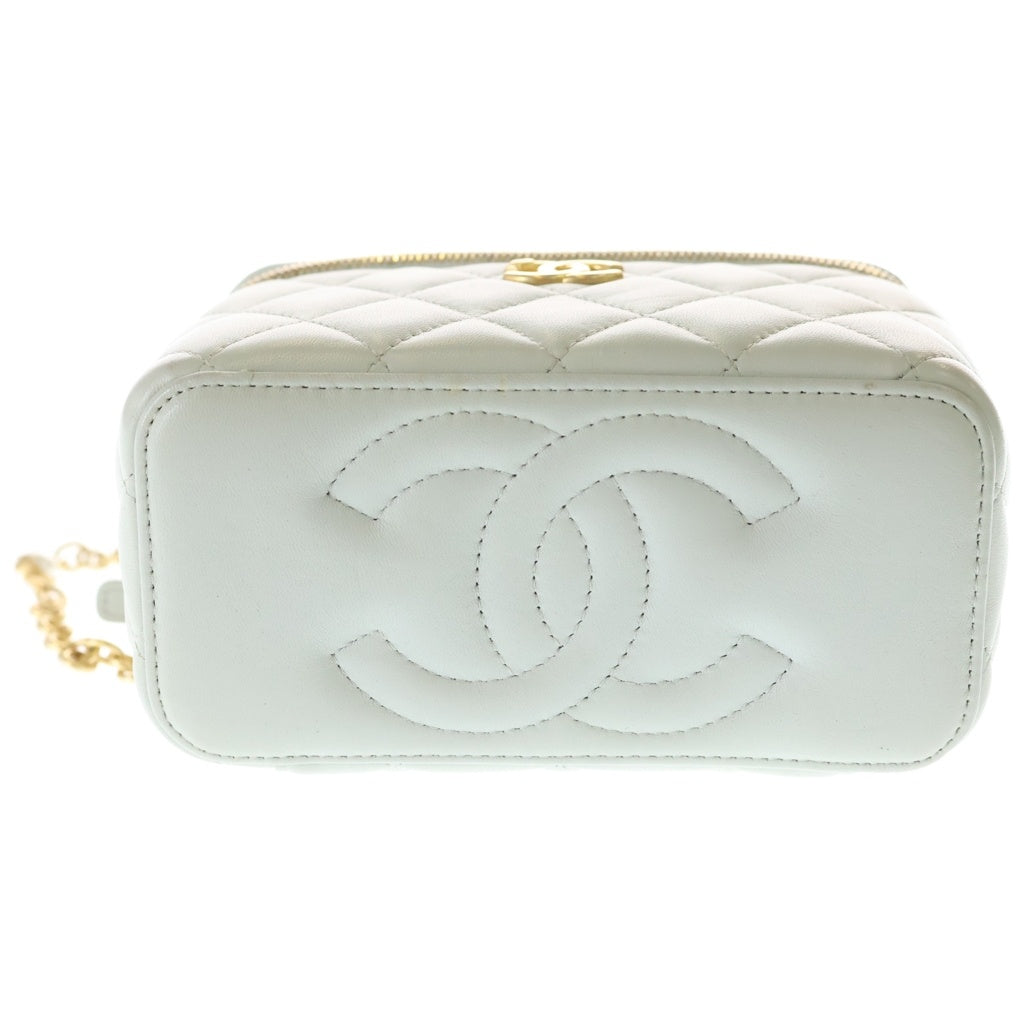 CHANEL(シャネル) バニティ ショルダーバッグ ミニバッグ チェーンバッグ ライトグリーン ミントグリーン ラムスキン ゴールド金具 レディース