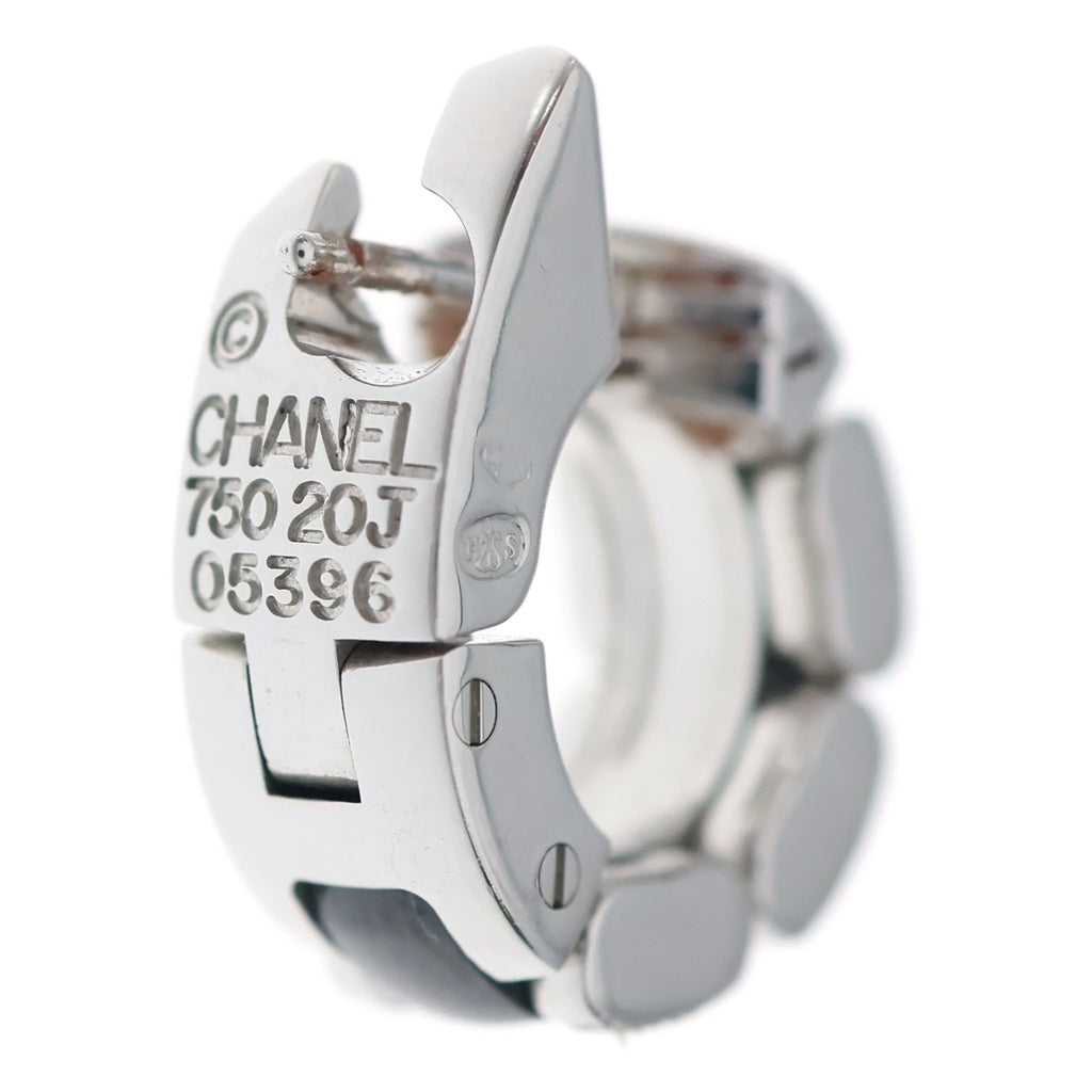 CHANEL(シャネル) ウルトラ K18WG 750× 黒セラミック ダイヤ フープ ピアス ホワイトゴールド/ブラック レディース