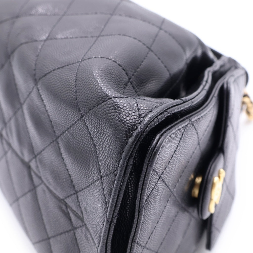 CHANEL(シャネル) シャネル25 スモール キャビアスキン ショルダーバッグ ブラック AS5293 ゴールド金具 レディース