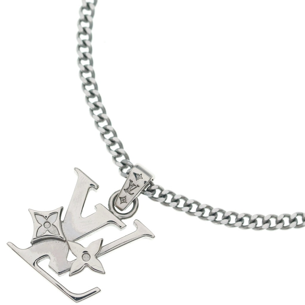LOUIS VUITTON(ルイヴィトン) モノグラム ロウ ロゴ ネックレス ペンダント イタリア製 シルバー M02254 LE3235 レディース