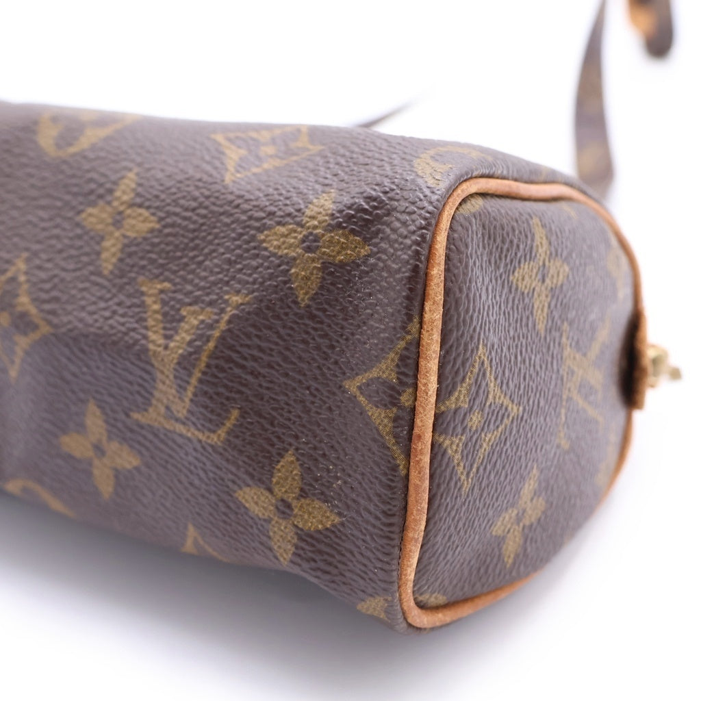 LOUIS VUITTON(ルイヴィトン) モノグラム ミニスピーディ ショルダーバッグ ミニバッグ ブラウン レザー×PVC M41534 ゴールド金具 レディース