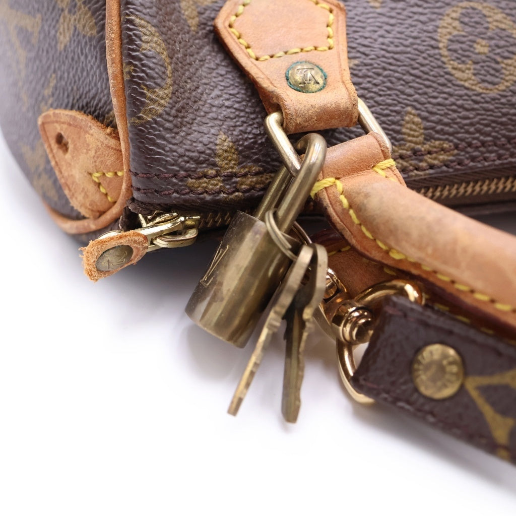 LOUIS VUITTON(ルイヴィトン) モノグラム ミニスピーディ ショルダーバッグ ミニバッグ ブラウン レザー×PVC M41534 ゴールド金具 レディース