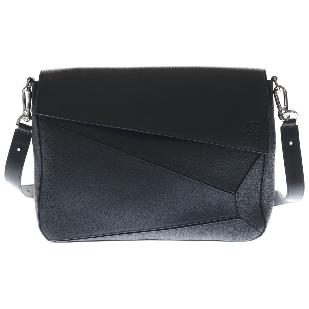 LOEWE(ロエベ) パズルバッグ ラージ ショルダーバッグ ブラック レザー シルバー金具 レディース
