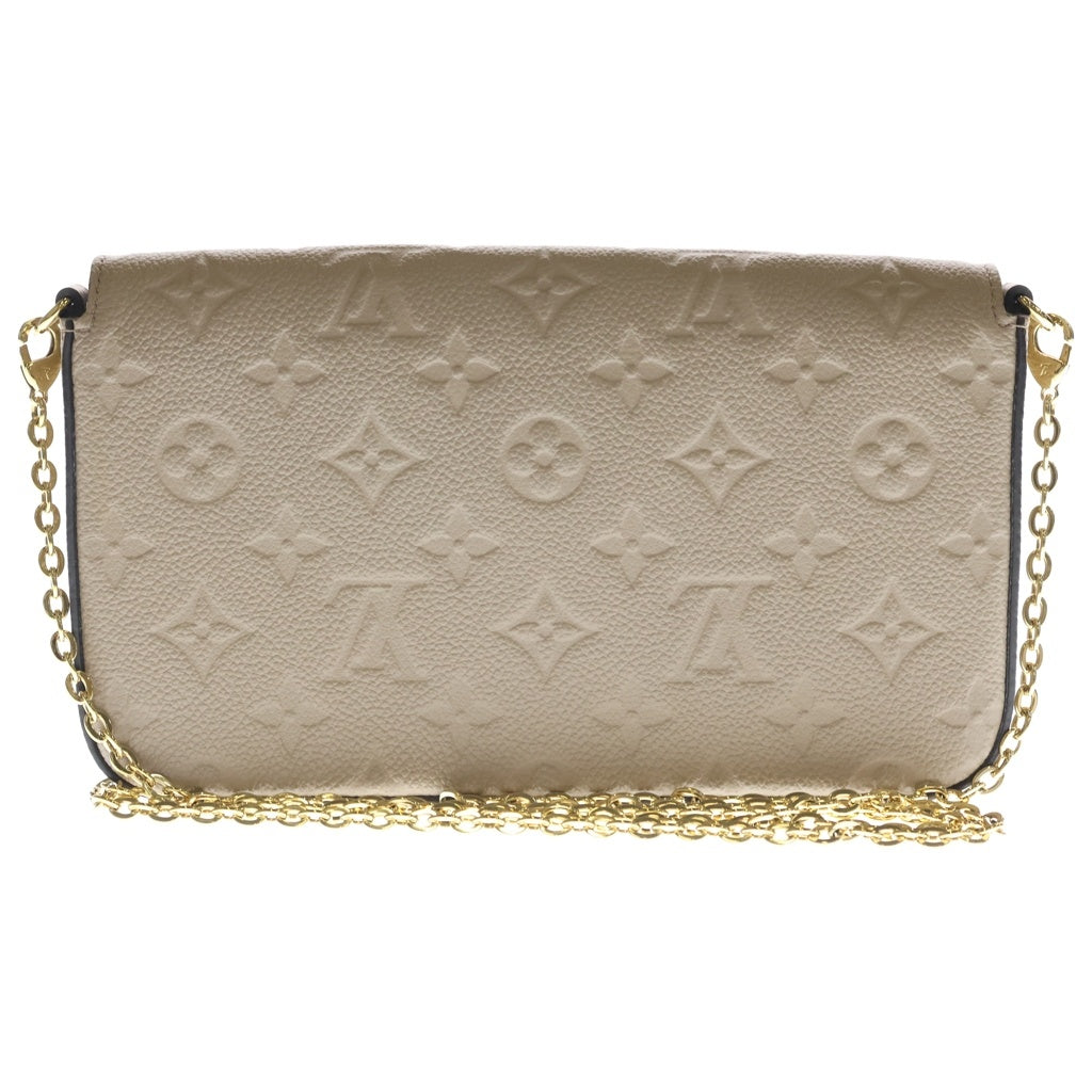 LOUIS VUITTON(ルイヴィトン) モノグラムアンプラント ポシェット・フェリシー トゥルトレール ショルダーバッグ チェーンバッグ ベージュ レザー M82609 ゴールド金具 レディース