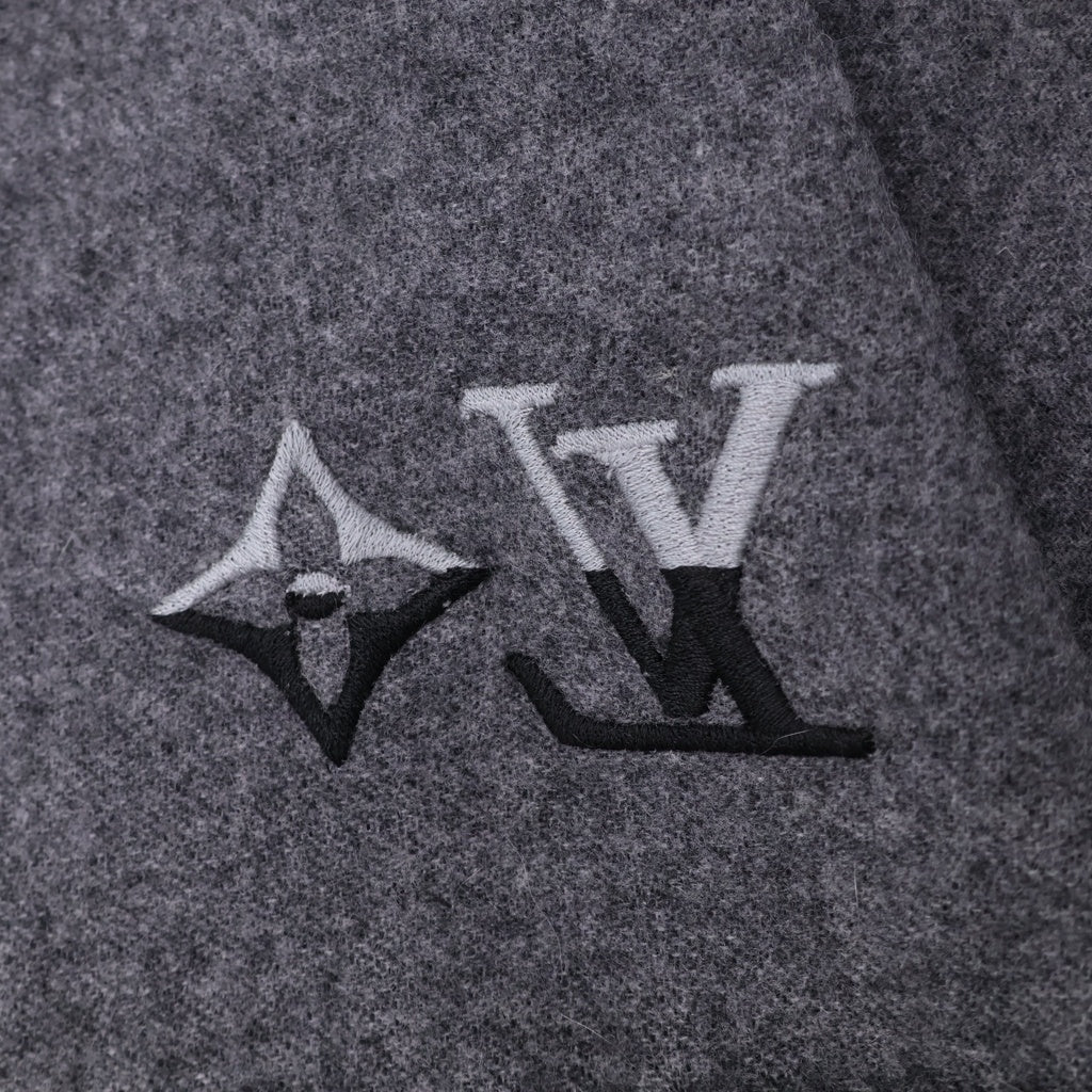 LOUIS VUITTON(ルイヴィトン) ■ LVデュアル スカーフ マフラー ブラック コットン