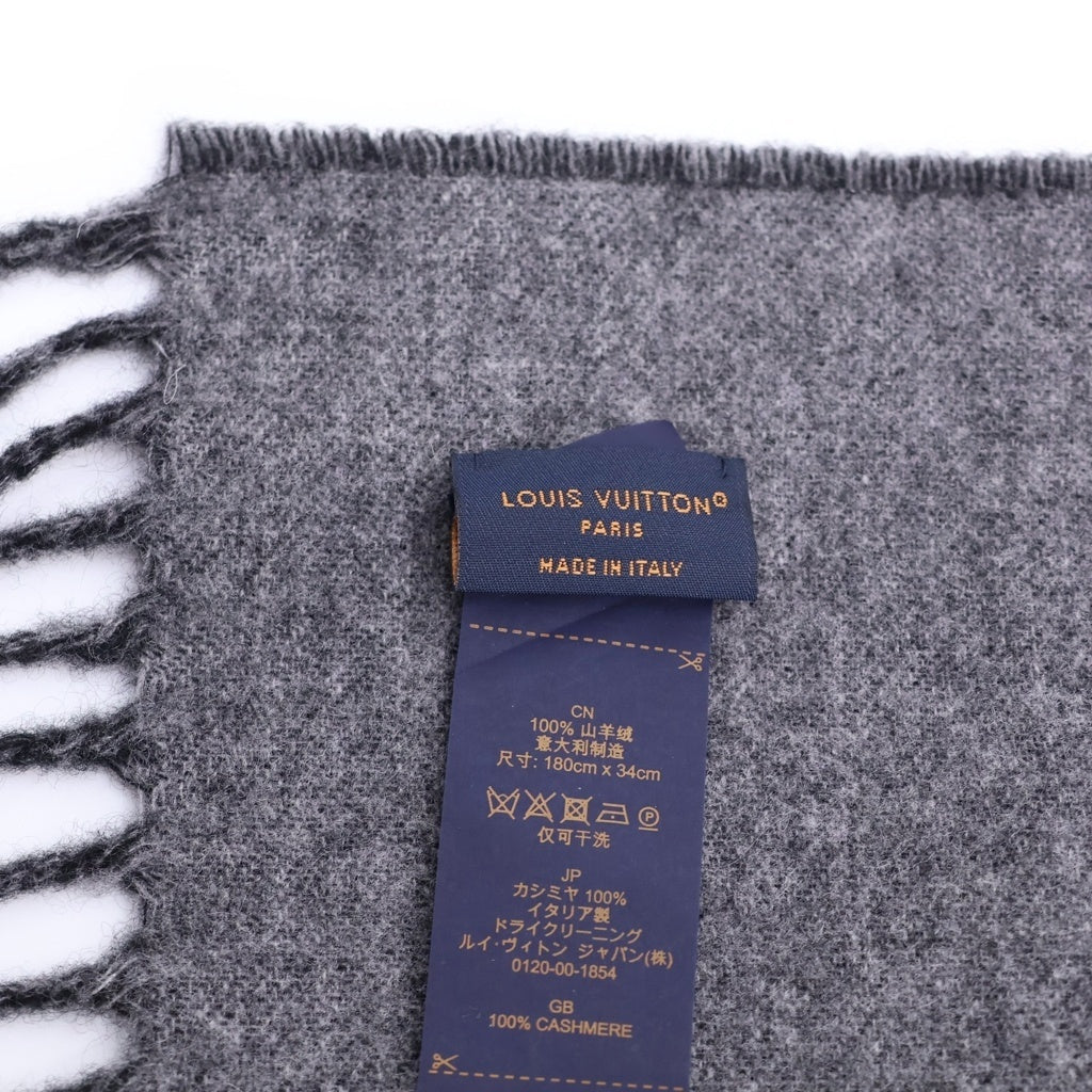 LOUIS VUITTON(ルイヴィトン) ■ LVデュアル スカーフ マフラー ブラック コットン