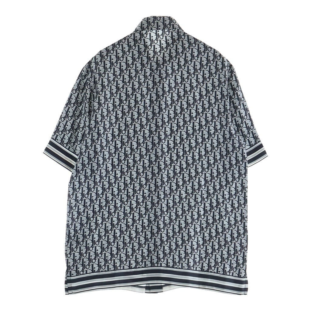 Christian Dior(クリスチャンディオール) OBLIQUE PIXEL SHORT SLEEVE SILK SHIRT オブリークピクセル総柄シルク半袖シャツ グレー 193C545A4751