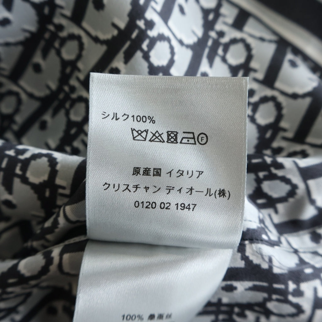 Christian Dior(クリスチャンディオール) OBLIQUE PIXEL SHORT SLEEVE SILK SHIRT オブリークピクセル総柄シルク半袖シャツ グレー 193C545A4751