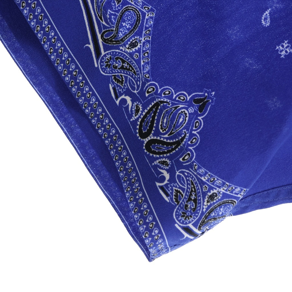ETRO(エトロ) ペイズリー柄 半袖シャツ 総柄 シルク イタリア製 ブルー