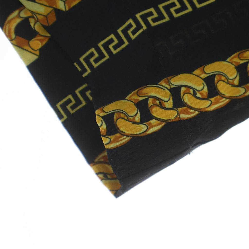 VERSACE(ヴェルサーチ) Baroque Logo Printed S/S SHIRT バロックロゴプリント 半袖シャツ チェーン ポリエステル ブラック/ゴールド 1005025 1A07626