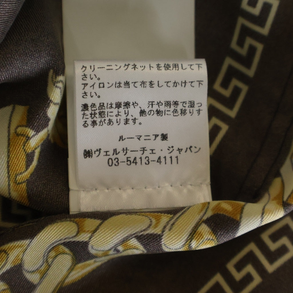 VERSACE(ヴェルサーチ) Baroque Logo Printed S/S SHIRT バロックロゴプリント 半袖シャツ チェーン ポリエステル ブラック/ゴールド 1005025 1A07626