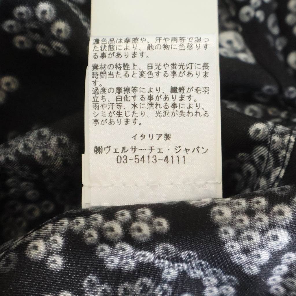 VERSACE(ヴェルサーチ) Repeat Baroque Silk Shirt リピート バロック シルク半袖シャツ ブラック 1003926 1A06140