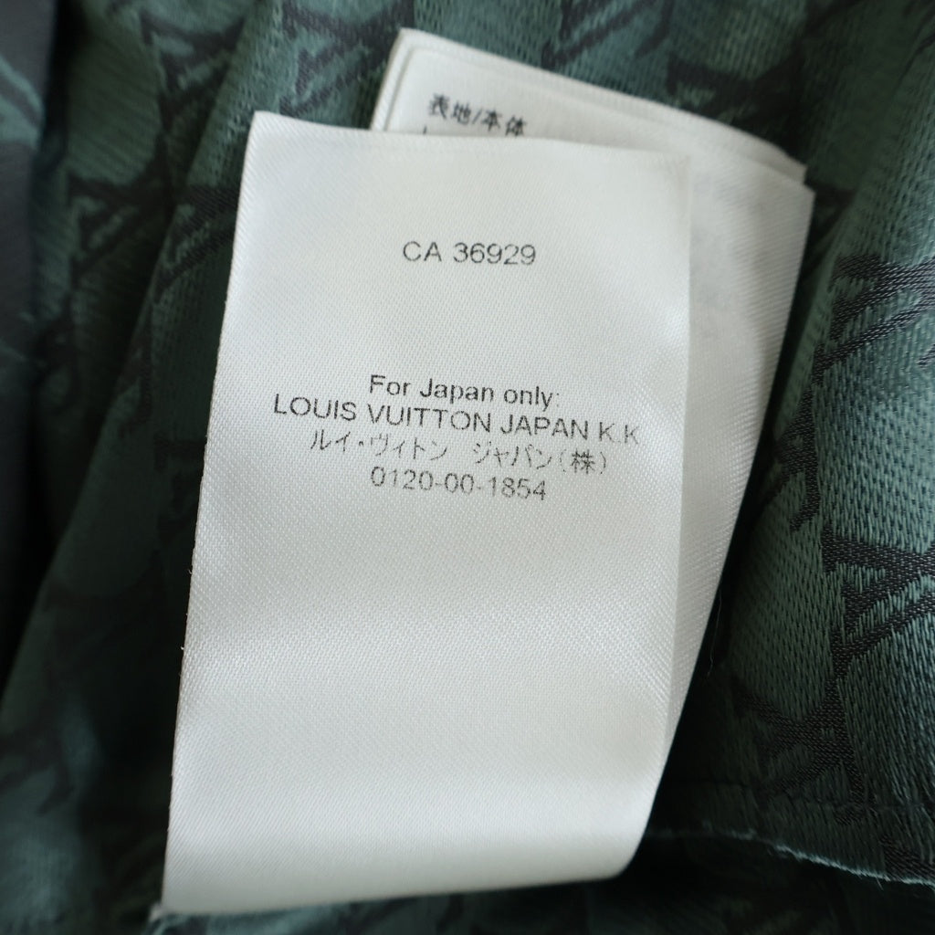 LOUIS VUITTON(ルイヴィトン) 24AW ジャカードモノグラム シルクブレンドオープンカラーシャツ 半袖シャツ グレー/グリーン RM242MM KSY HRS30W