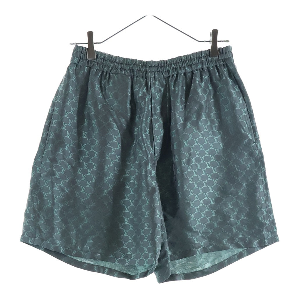 LOUIS VUITTON(ルイヴィトン) 24AW モノグラム ジャカードシルクショートパンツ ショーツ ハーフパンツ レーヨン グレー/グリーン RM242MM KSY HRP08W
