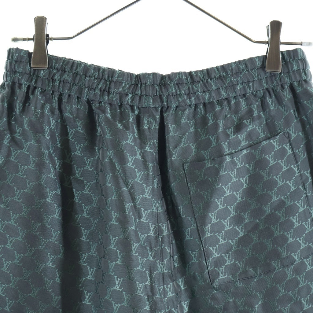 LOUIS VUITTON(ルイヴィトン) 24AW モノグラム ジャカードシルクショートパンツ ショーツ ハーフパンツ レーヨン グレー/グリーン RM242MM KSY HRP08W
