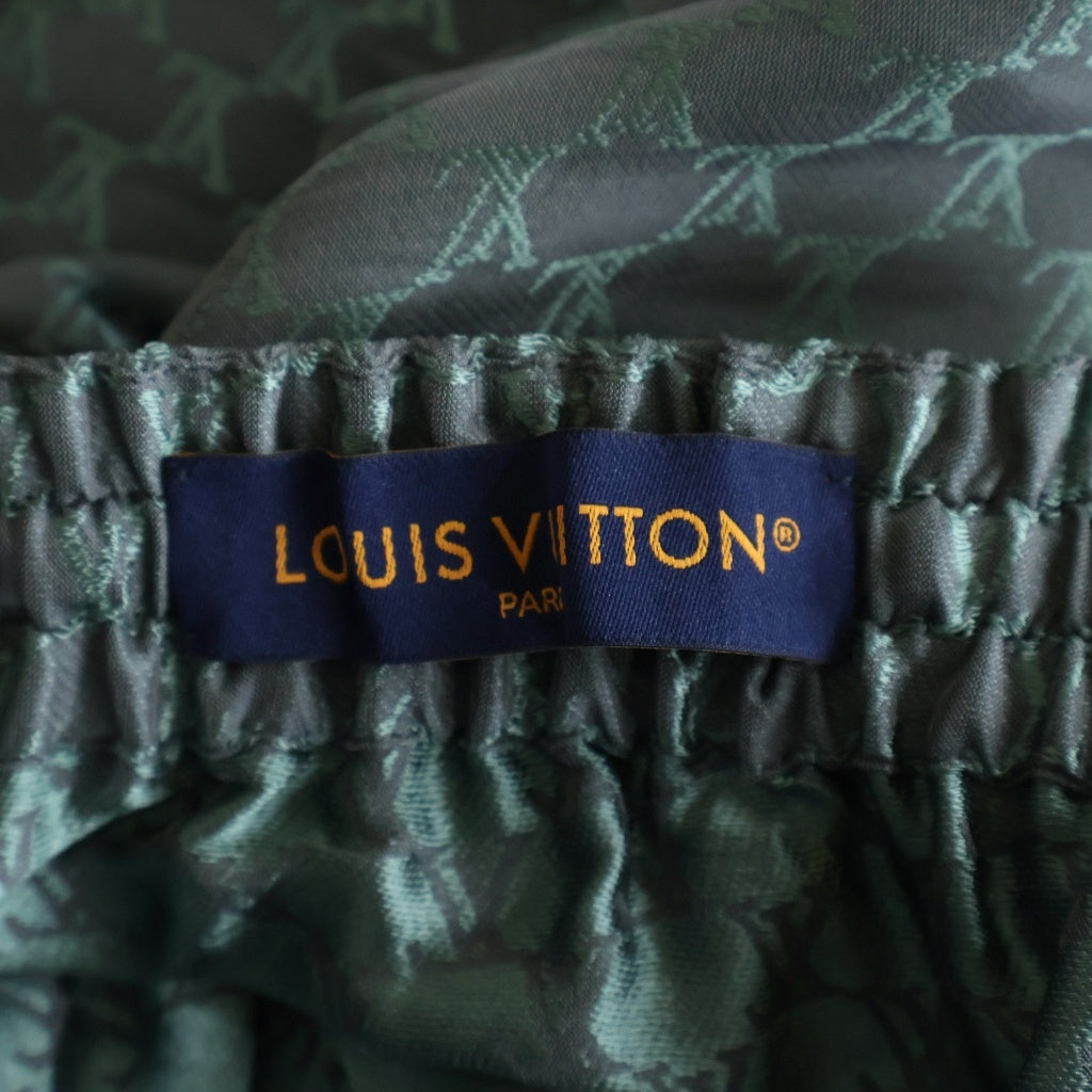 LOUIS VUITTON(ルイヴィトン) 24AW モノグラム ジャカードシルクショートパンツ ショーツ ハーフパンツ レーヨン グレー/グリーン RM242MM KSY HRP08W