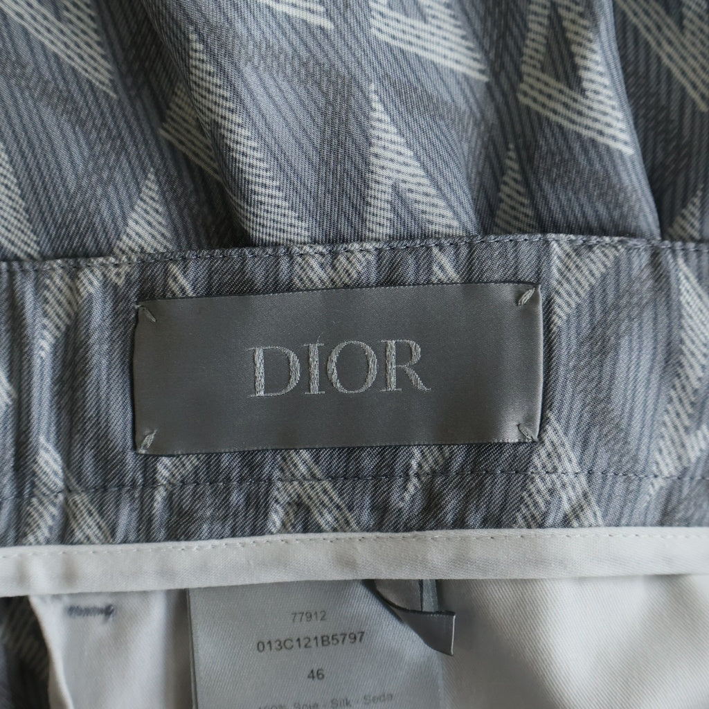 Christian Dior(クリスチャンディオール) CD ダイヤモンド バーミューダショーツ ショートパンツ 総柄 シルク グレー 013C121B5797