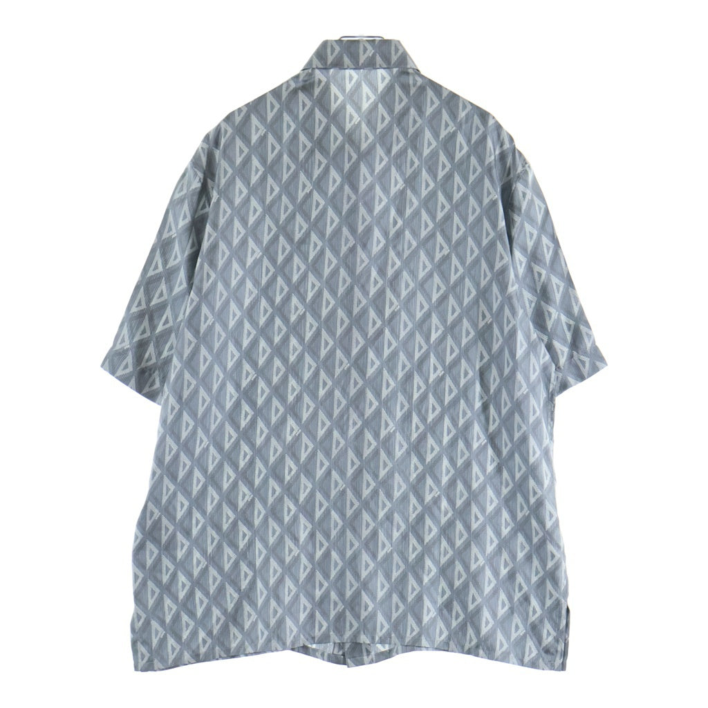Christian Dior(クリスチャンディオール) SHORT-SLEEVED SHIRTS ショートスリーブドシャツ 総柄 半袖シャツ シルク イタリア製 グレー 193C545A5797