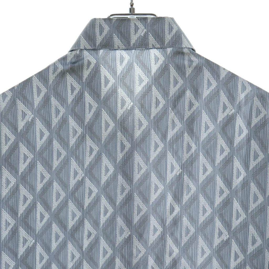 Christian Dior(クリスチャンディオール) SHORT-SLEEVED SHIRTS ショートスリーブドシャツ 総柄 半袖シャツ シルク イタリア製 グレー 193C545A5797