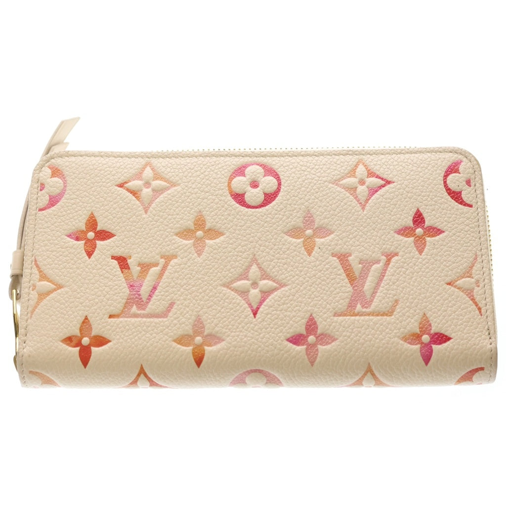 LOUIS VUITTON(ルイヴィトン) モノグラム アンプラント ジッピー ウォレット サンライズ アクワレル PVC レザー ラウンドファスナー 長財布 M83505 ホワイト/ピンク/オレンジ レディース