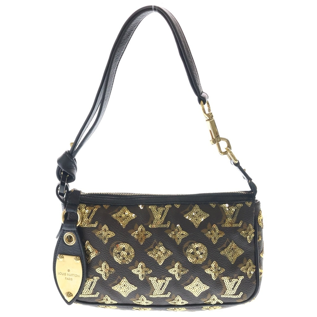 LOUIS VUITTON(ルイヴィトン) ポシェット アクセソワール モノグラムエクリプス スパンコール PVC レザー ハンドバッグ アクセサリーポーチ ブラウン M40248 レディース
