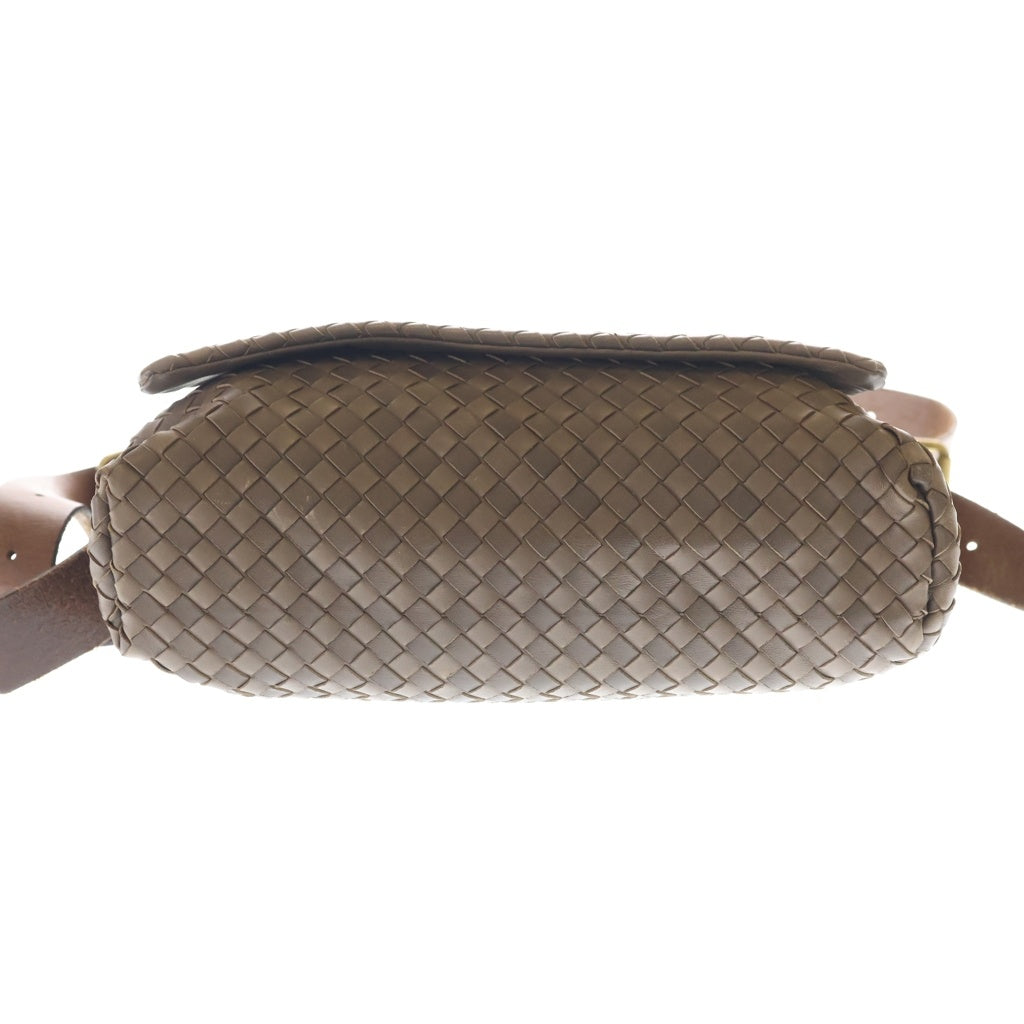 BOTTEGA VENETA(ボッテガヴェネタ) イントレチャート ショルダーバッグ レザー ゴールド金具 ブラウン 163971 V7781 レディース