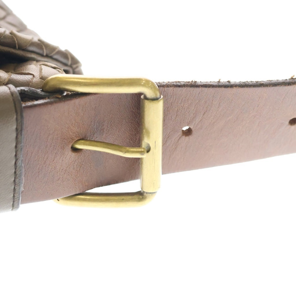 BOTTEGA VENETA(ボッテガヴェネタ) イントレチャート ショルダーバッグ レザー ゴールド金具 ブラウン 163971 V7781 レディース