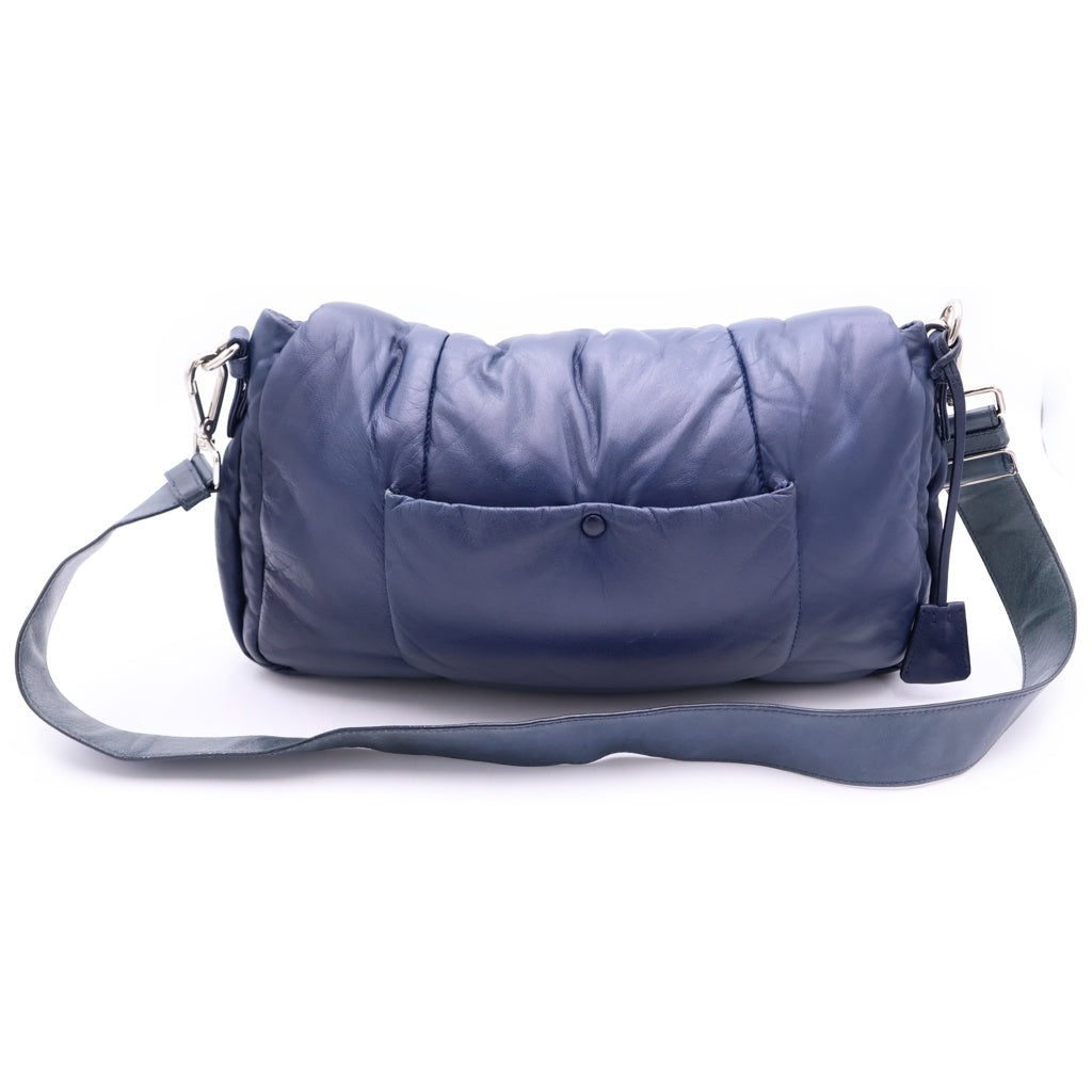 PRADA(プラダ) ナッパボンバー ショルダーバッグ ブルー ナイロン/レザー BR5032 レディース