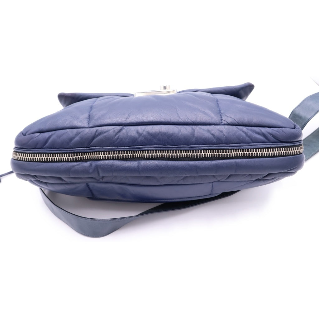 PRADA(プラダ) ナッパボンバー ショルダーバッグ ブルー ナイロン/レザー BR5032 レディース