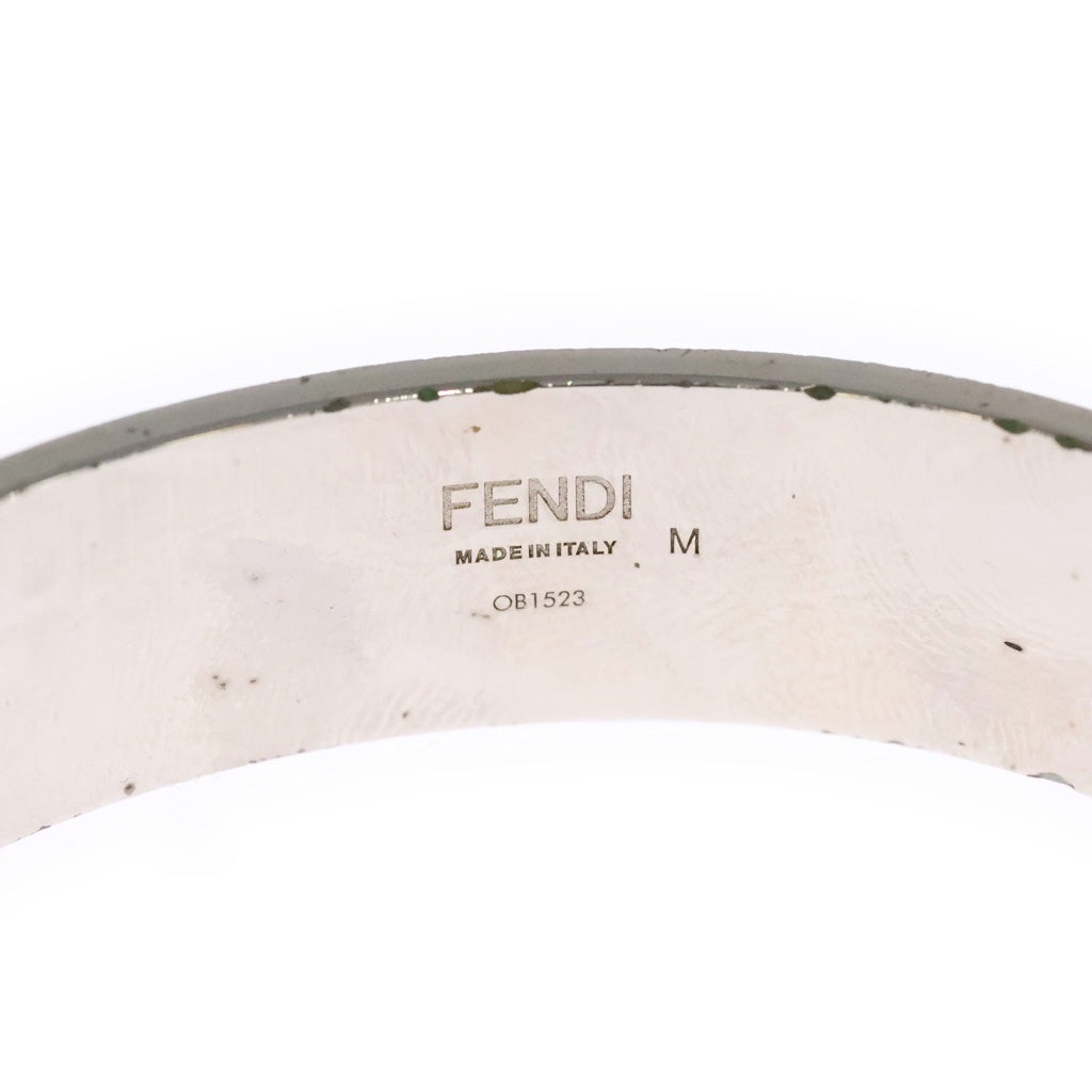 FENDI(フェンディ) FFロゴ ズッカ柄 シルバーバングル ブレスレット シルバー OBT523 レディース