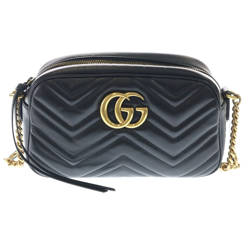 GUCCI(グッチ) GGマーモント レザー ショルダーバッグ ブラック 447632 レディース