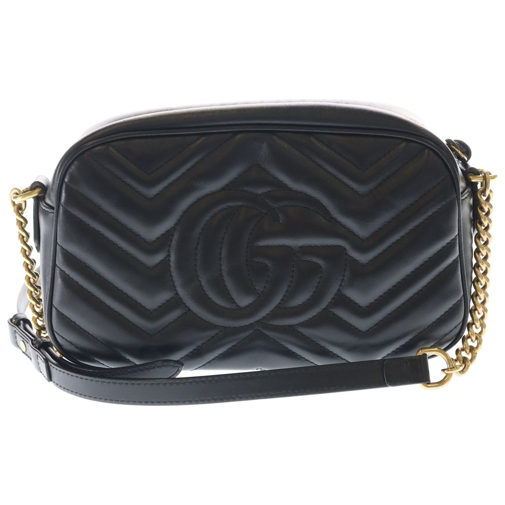 GUCCI(グッチ) GGマーモント レザー ショルダーバッグ ブラック 447632 レディース