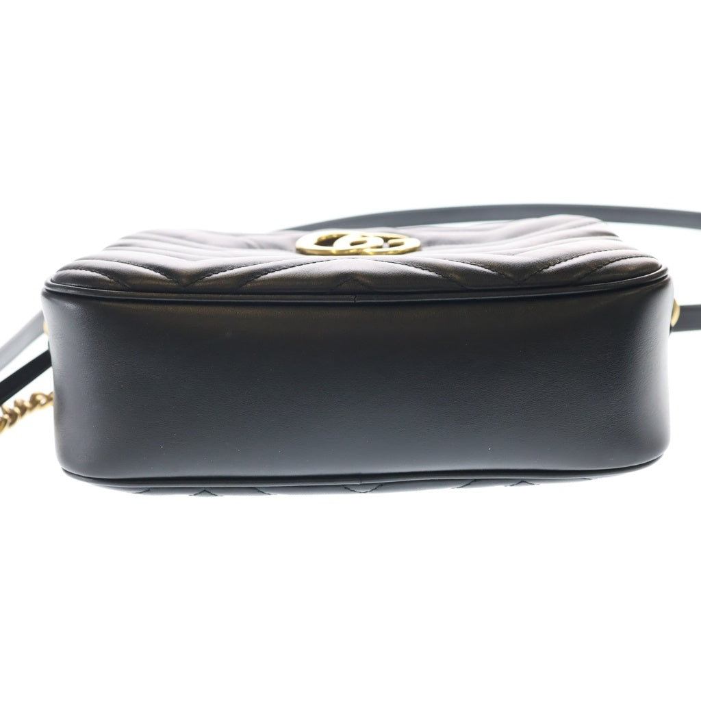 GUCCI(グッチ) GGマーモント レザー ショルダーバッグ ブラック 447632 レディース