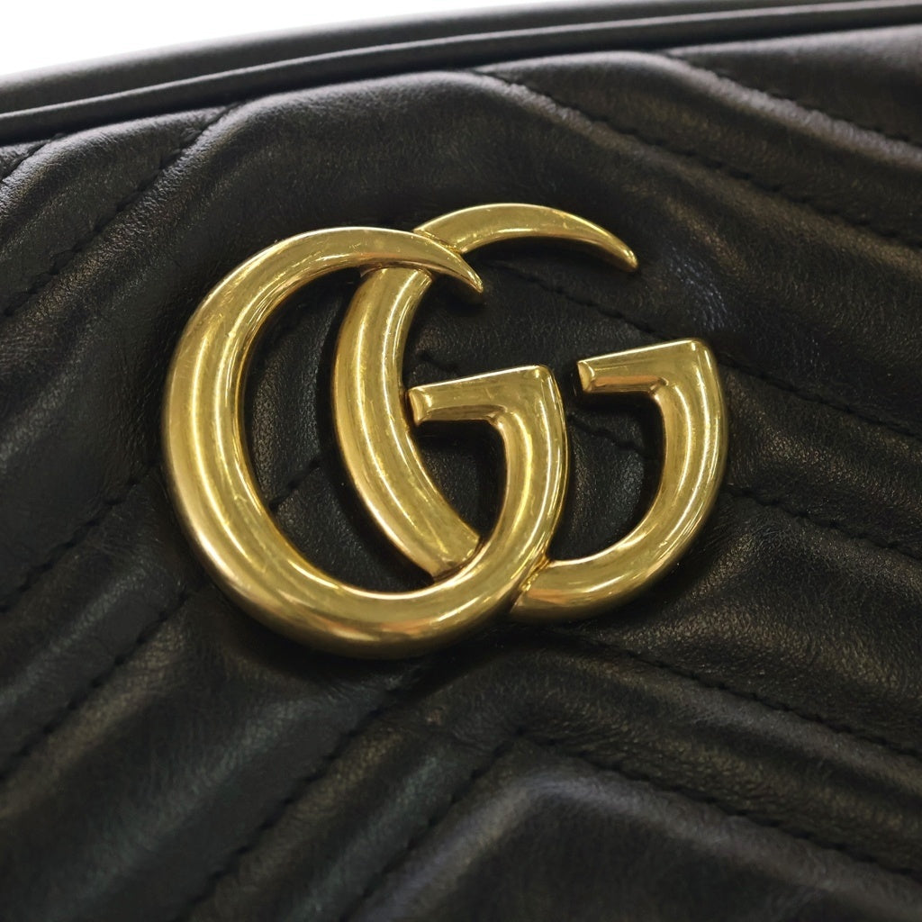 GUCCI(グッチ) GGマーモント レザー ショルダーバッグ ブラック 447632 レディース