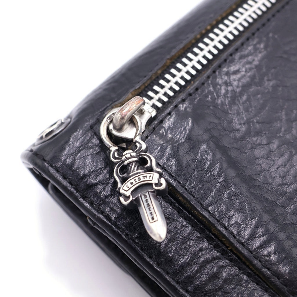 CHROME HEARTS(クロムハーツ) WAVE ウェーブ レザーウォレット 財布 ブラック