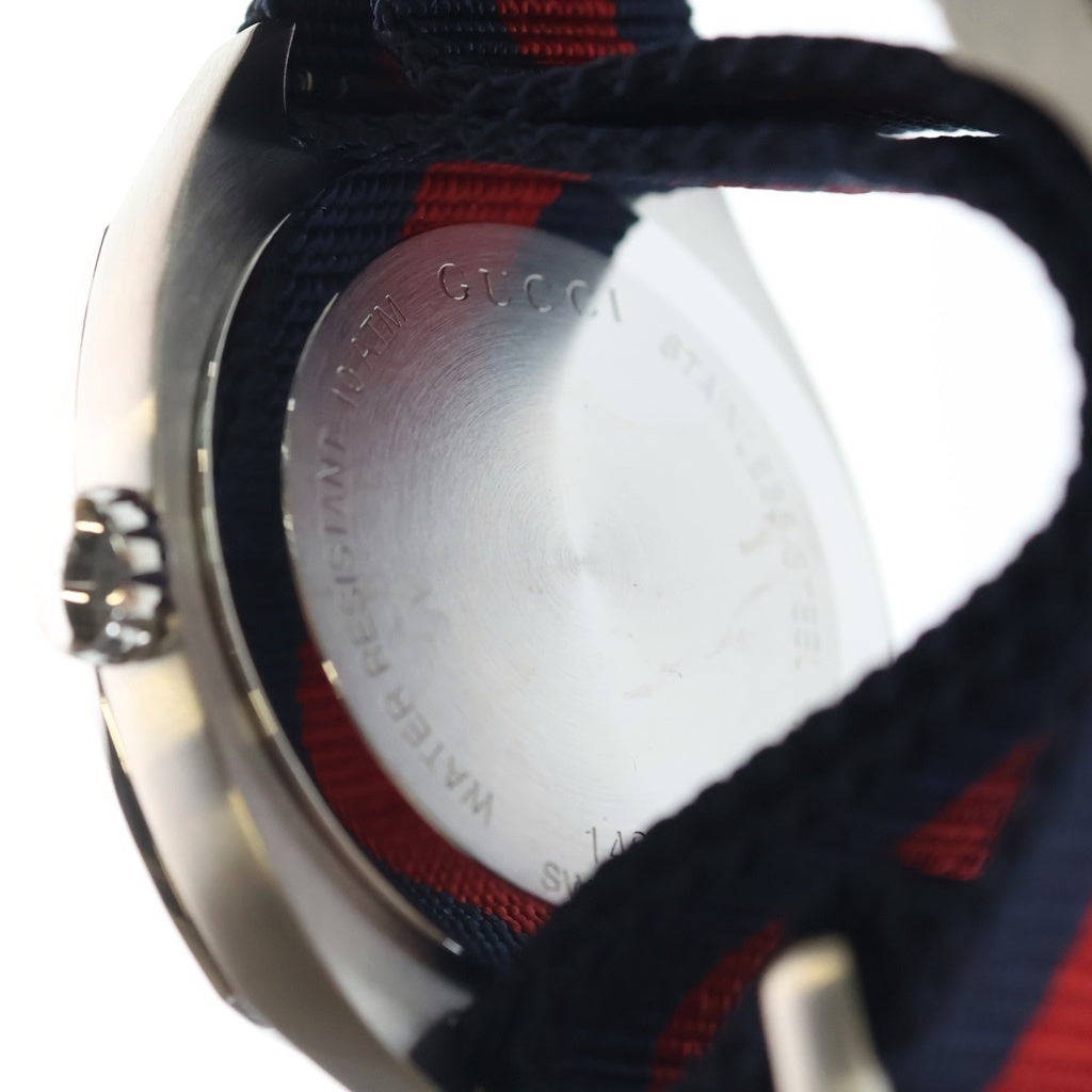 GUCCI(グッチ) シェリーライン 腕時計 ウォッチ クォーツ ブルー文字盤 シルバー/ネイビー/レッド YA142304 142.3
