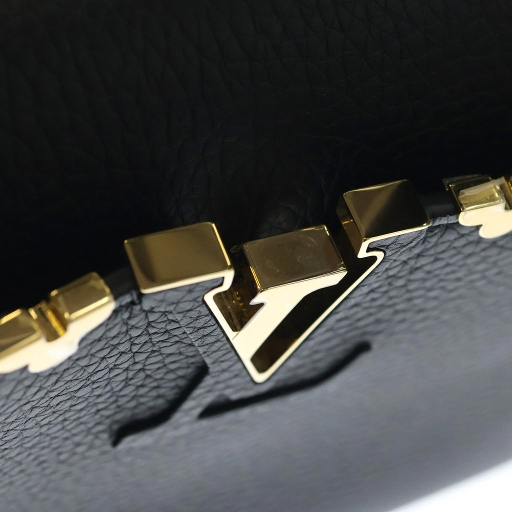 LOUIS VUITTON(ルイヴィトン) カプシーヌ MINI 2WAYバッグ ハンドバッグ ショルダーバッグ ブラック レザー M56669 ゴールド金具 レディース